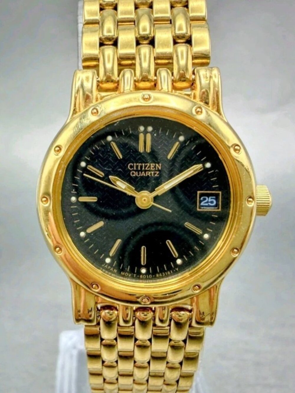 Citizen Watch Women Black Dial Gold Tone New Battery